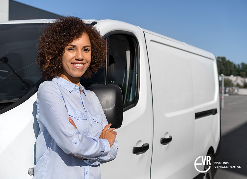 A small-business owner with a small van